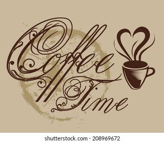coffee love retro style vector art