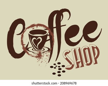 coffee love retro style vector art