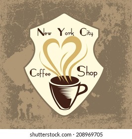 coffee love retro style vector art
