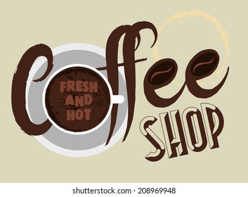 coffee love retro style vector art