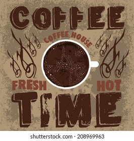 coffee love retro style vector art