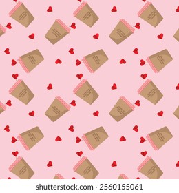 Coffee love seamless pattern design wallpaper	