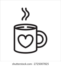 coffee love simple line icon