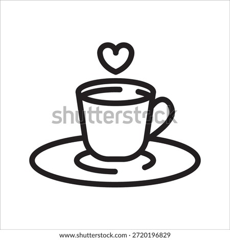 Coffee Love simple line icon