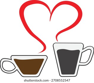 Café Amor – Dos Tazas con Corazón