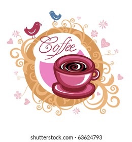 Cartel del vector de amor del café
