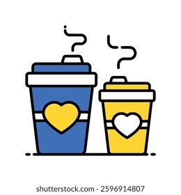 Coffee Love vector filled outline icon. EPS 10 file