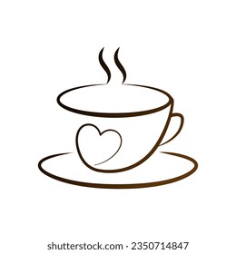 coffee love vector logo template