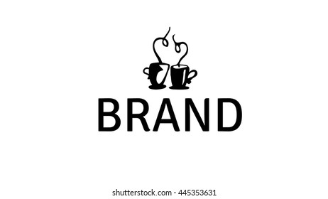 Coffee love vector logo template