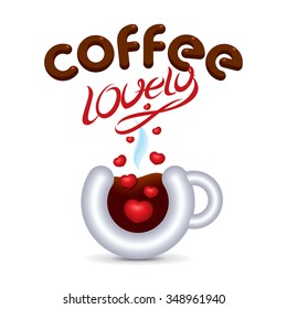Coffee Lovely vector illustration. Logo design illustration. Abstract badges illustration. Text and font illustration.