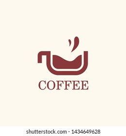 Coffee lover, coffee addict logo design, Cafe icon template