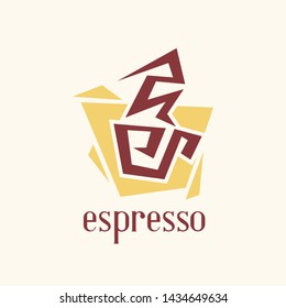 Coffee lover, coffee addict logo design, Cafe icon template