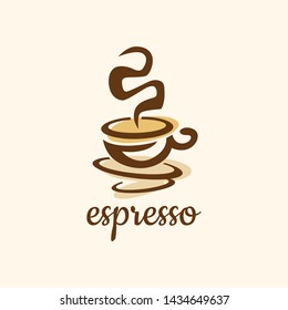 Coffee lover, coffee addict logo design, Cafe icon template