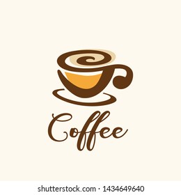 Coffee lover, coffee addict logo design, Cafe icon template