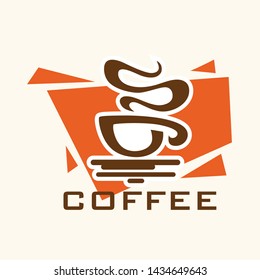 Coffee lover, coffee addict logo design, Cafe icon template