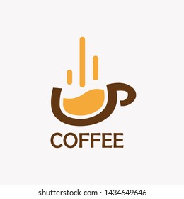 Coffee lover, coffee addict logo design, Cafe icon template