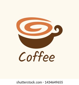 Coffee lover, coffee addict logo design, Cafe icon template