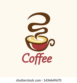 Coffee lover, coffee addict logo design, Cafe icon template