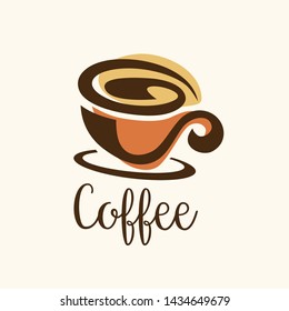Coffee lover, coffee addict logo design, Cafe icon template