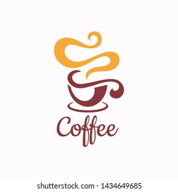 Coffee lover, coffee addict logo design, Cafe icon template