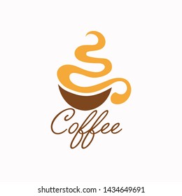 Coffee lover, coffee addict logo design, Cafe icon template