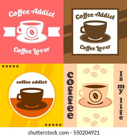 Coffee lover, cafe poster design. Coffee addict t shirt design