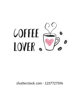 Coffee Lover Cute Print Design Illustration