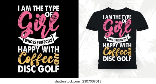 Coffee Lover Funny Disc Golfer Retro Vintage Disc Golf T-shirt Design