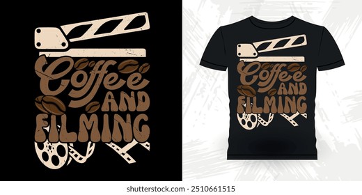 Coffee Lover Funny Theater Director Retro Vintage Theater T-shirt Design
