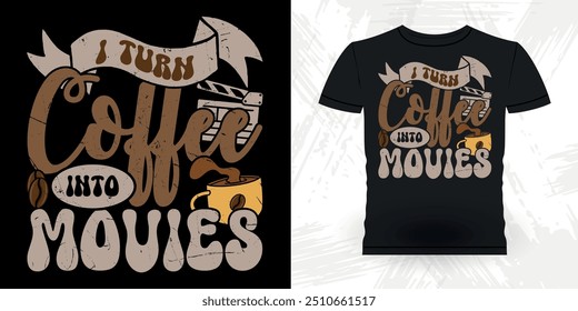 Coffee Lover Funny Theater Director Retro Vintage Theater T-shirt Design