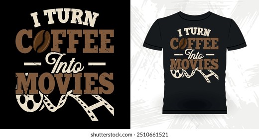 Coffee Lover Funny Theater Director Retro Vintage Theater T-shirt Design