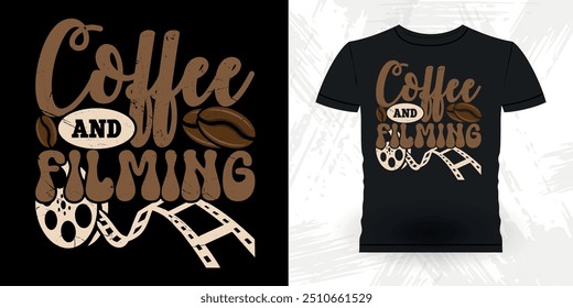 Coffee Lover Funny Theater Director Retro Vintage Theater T-shirt Design