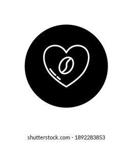 Coffee lover icon in black circular style. Coffee lover symbol. Vector illustration