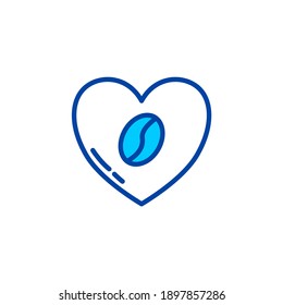 Icono de amante del café. Icono para la cafetería y el restaurante de estilo azul.