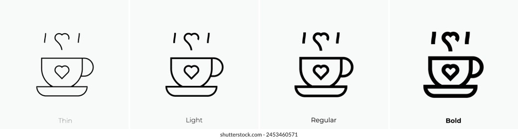 coffee lover icon. Thin, Light Regular And Bold style design isolated on white background
