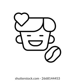 Coffee Lover icon vector stock illustration