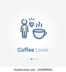 Coffee Lover Illustration Vector Icon