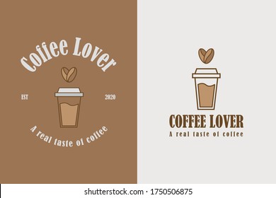 Coffee-Lover-Logo. Vektorgrafik des Coffee-Logo-Symbol-Konzept für Restaurant, Cafe, Royal, Boutique etc.