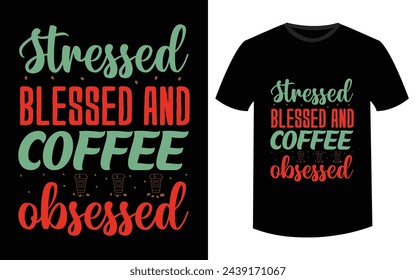 Coffee lover t-shirt design. Happiness is a cup of coffee T-shirt design apparel typography latest trendy design.