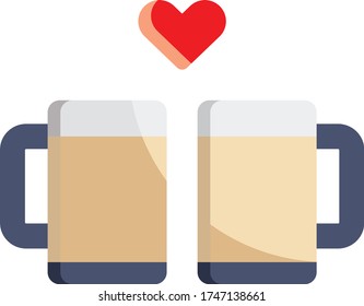 coffee lover - two cup of coffee - flat vector