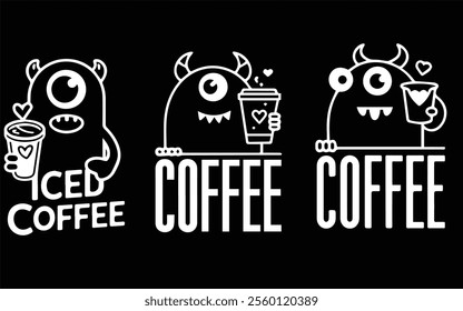 Coffee Lovers graphic t-shirt design, tropical print, vector illustration
