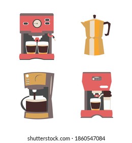 Coffee machin set Vector illustration