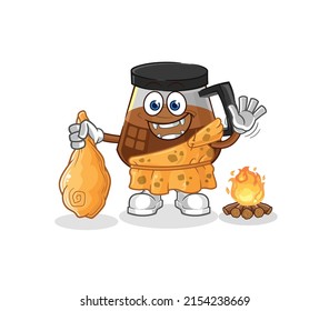 coffee machine ancient cartoon. cartoon mascot vector