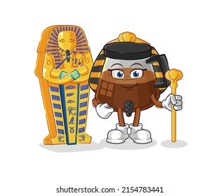 coffee machine ancient egypt cartoon. cartoon mascot vector