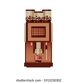 Coffee Machine. Automatic Espresso Blending Machine. Vintage Coffee Machine Concept.