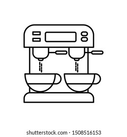 Coffee machine, Automatic coffee maker line icon.  icon vector illustration. Isolate on white background.