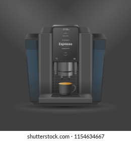 Coffee machine black with cup