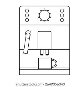 Coffee machine. Black and white. Flat style vector illustration.