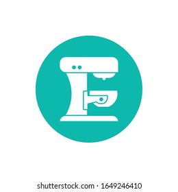 Coffee machine block style icon design of time drink breakfast beverage shop morning store aroma and caffeine theme Vector illustration