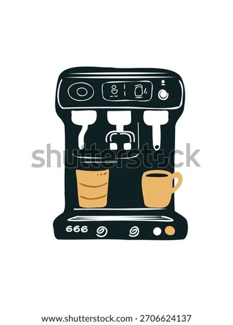 coffee machine brewing fresh cup of coffee